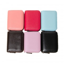 Leather Zipper Card Cases Holder Logo Branded  Leather Zipper Card Cases Holder Logo Branded