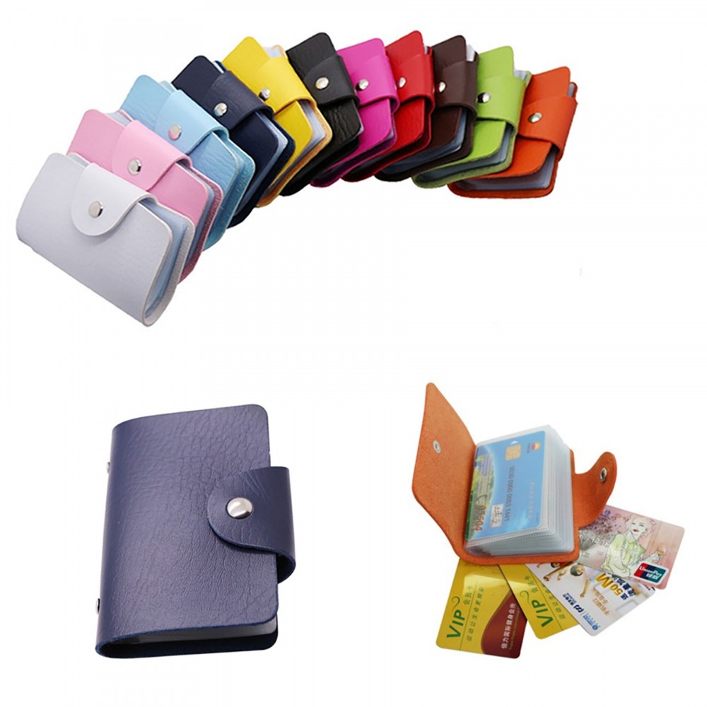 Custom Imprinted PU Leather 24 Bits Card Wallet