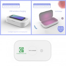 Multi-functional Mobile Phone UV Sterilizer Ultraviolet Light Sterilizer With Wireless Charger Logo Branded