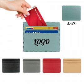Logo Branded Slim PU Leather Wallet Card Holder