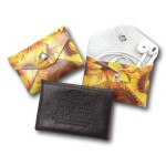 Custom Imprinted Genuine Leather Business Card/ Coin Case (4-Color)
