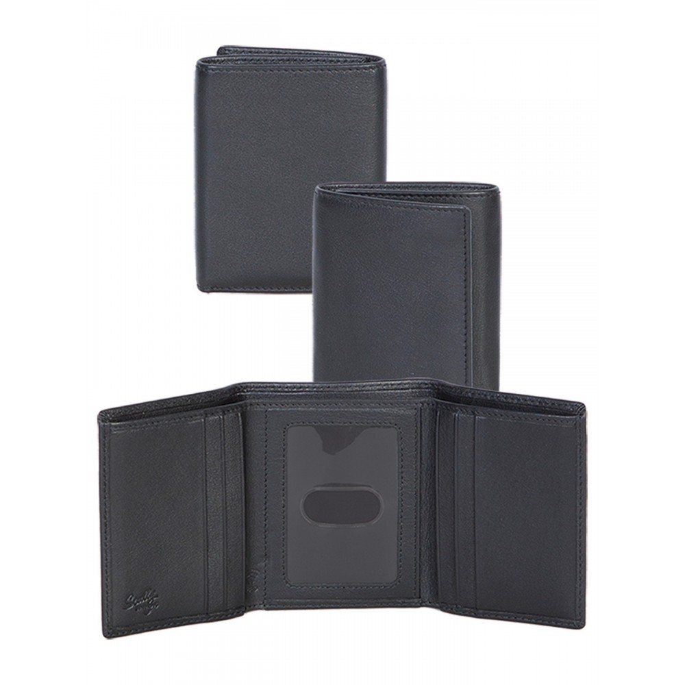 Custom Printed Plonge Leather Tri-Fold Wallet w/ RFID Theft Protection Custom Printed Plonge Leather Tri-Fold Wallet w/ RFID Theft Protection