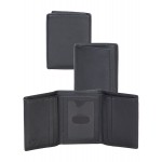 Custom Printed Plonge Leather Tri-Fold Wallet w/ RFID Theft Protection