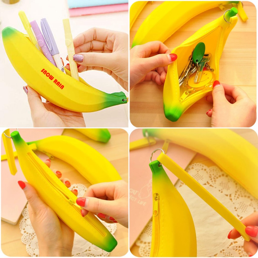 Logo Branded Portable Yellow Banana Pencil Pen Case Logo Branded Portable Yellow Banana Pencil Pen Case