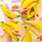 Logo Branded Portable Yellow Banana Pencil Pen Case