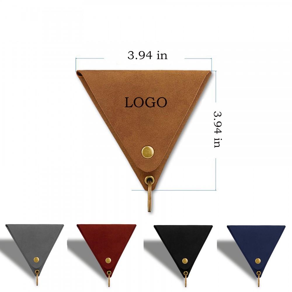 Custom Imprinted PU Leather Vintage Triangular Key Purse