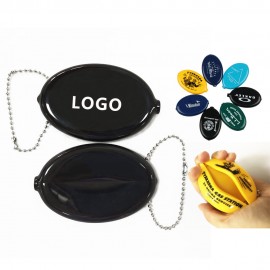 Oval Squeeze Coin Holders Purse Logo Branded  Oval Squeeze Coin Holders Purse Logo Branded