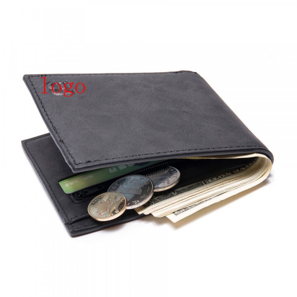 Custom Printed Men Wallet with Coin Bag Zipper