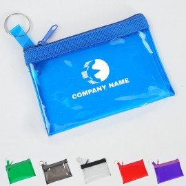 Transparent PVC Coin Purse With a Key Ring Custom Printed