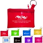 PVC Zippered Coin Purse With Key Ring Logo Branded