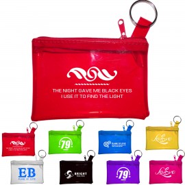 Logo Branded PVC Zippered Coin Purse With Key Ring  Logo Branded PVC Zippered Coin Purse With Key Ring
