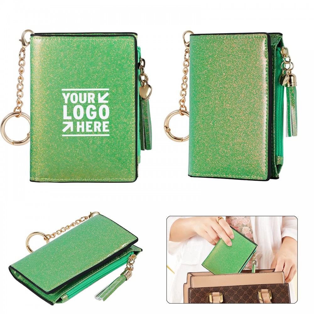 Logo Branded Womens Small Bifold Slim Mini Wallet Logo Branded Womens Small Bifold Slim Mini Wallet