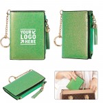 Logo Branded Womens Small Bifold Slim Mini Wallet