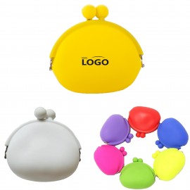 Custom Printed Cute Waterproof Silicone Coin Purse Fashion Jelly Color Earphone Bag