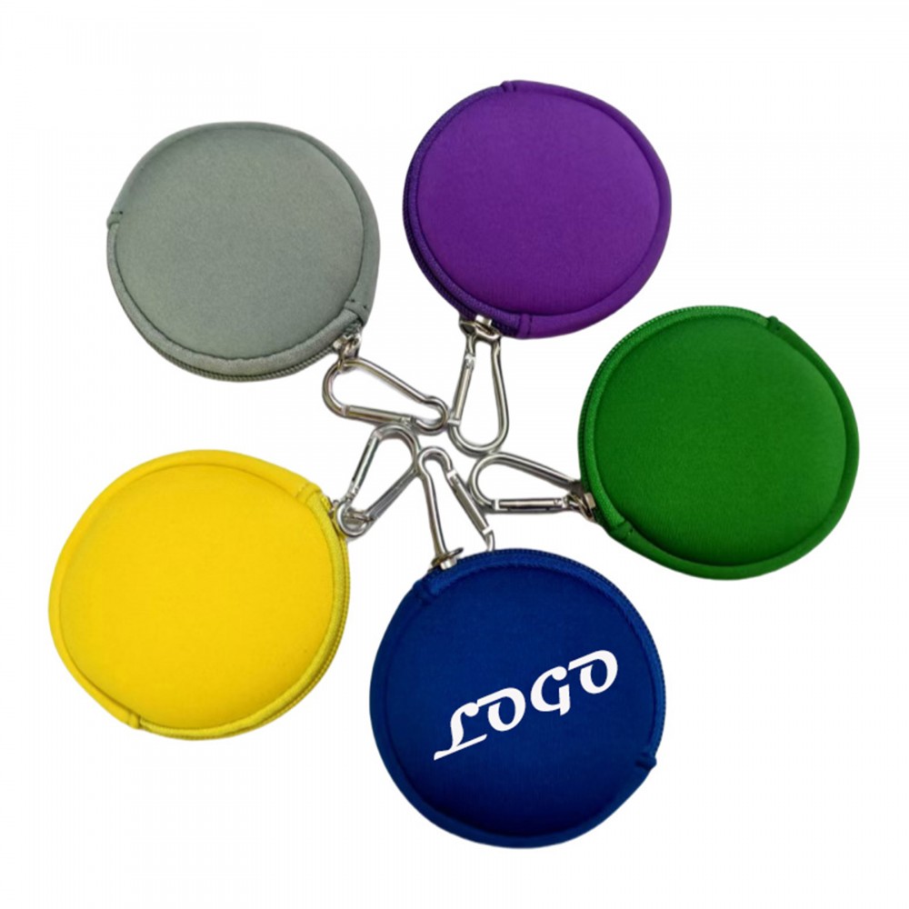 Round Zipper Coin Purse Custom Printed