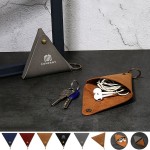 Portable PU Leather Triangle Shape Coin Key Purse Logo Branded