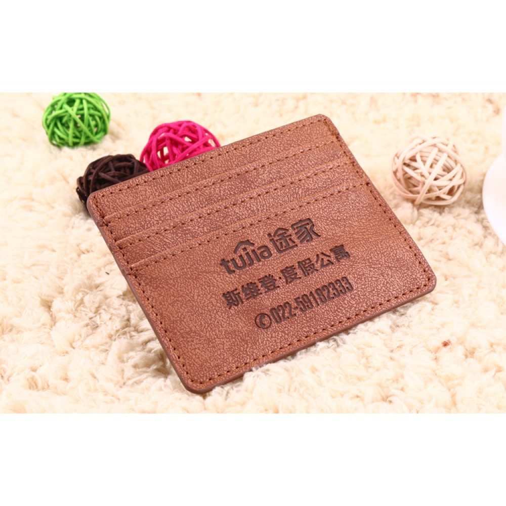 Leather Credit Card Holder Two Sides Custom Imprinted