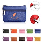Logo Branded Leather Purse With Zipper