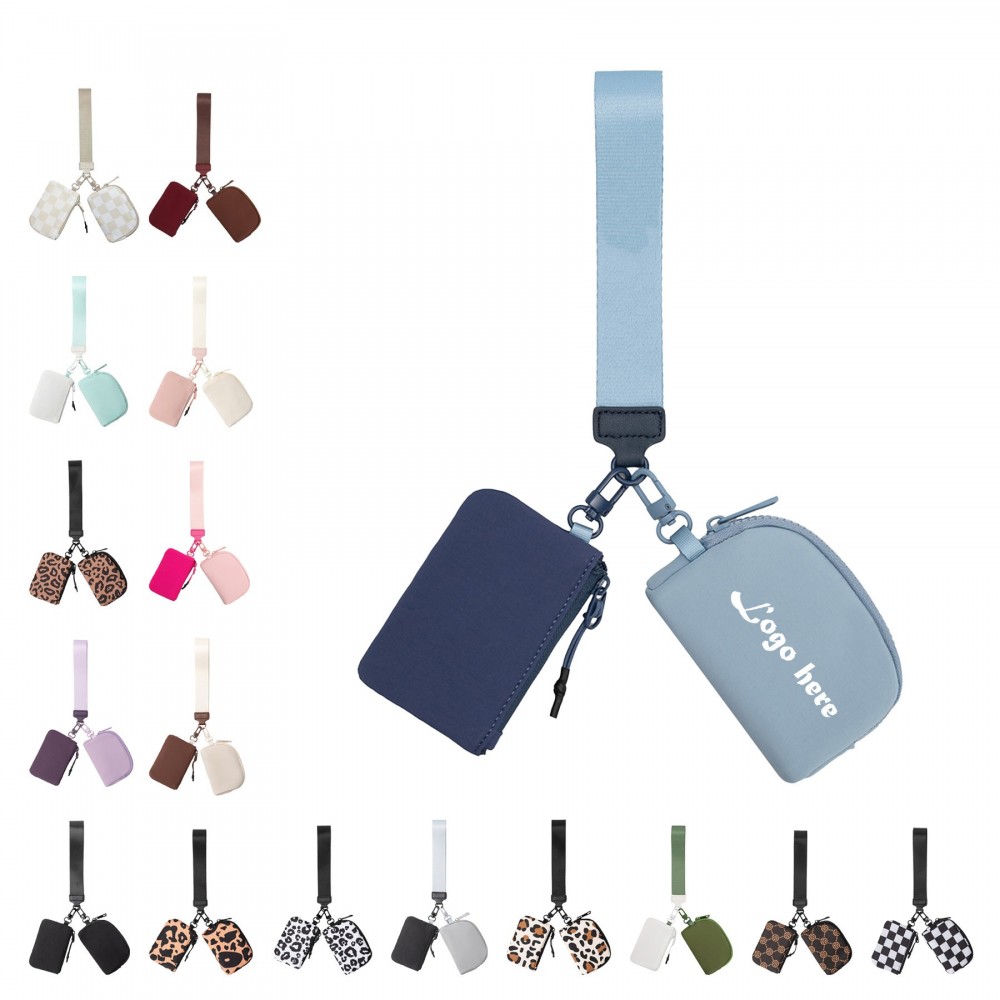 Custom Imprinted MOQ 50pcs Keychain Wallet Bank Card Mini Coin Purse Portable