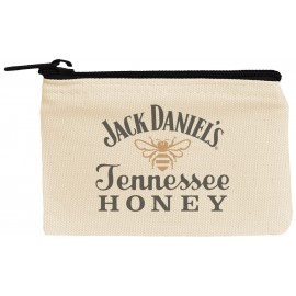 Custom Imprinted Canvas Penny Pouch with Black Zipper  Custom Imprinted Canvas Penny Pouch with Black Zipper