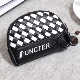 PU Hand-Woven Coin Purse Logo Branded  PU Hand-Woven Coin Purse Logo Branded