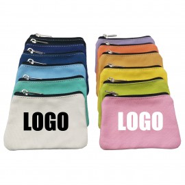 Canvas Small Zipper Blank Coin Purses Pouches Logo Branded  Canvas Small Zipper Blank Coin Purses Pouches Logo Branded