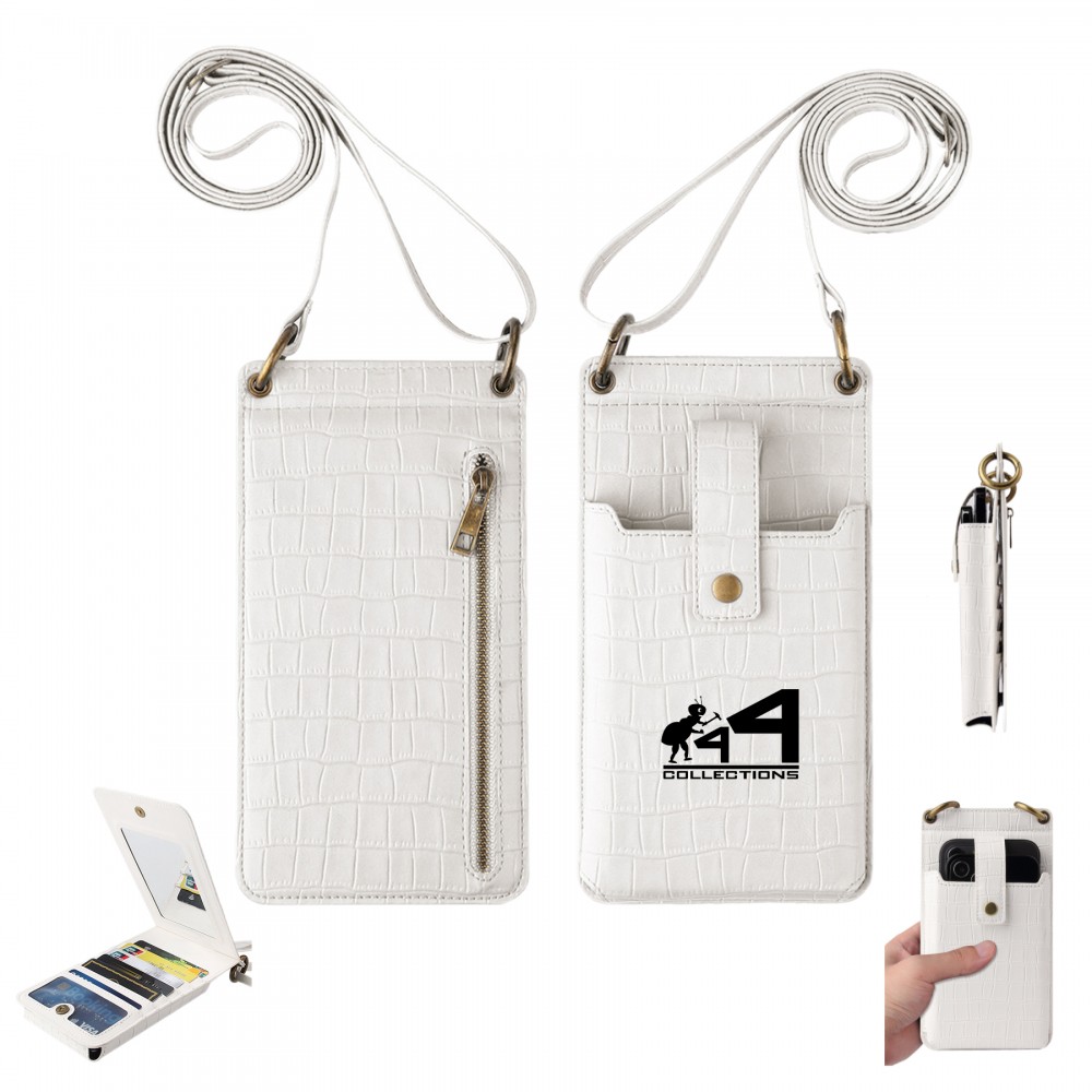 Crocodile Grain Shoulder Phone Bag Custom Printed