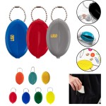 Custom Imprinted Oval Rubber Coin Purse Change Holder