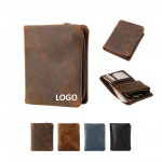 Leather Zipper Bi-fold Wallet (direct import) Custom Imprinted