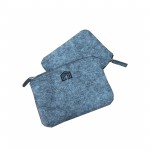 Flat Dark Gray Felt Zipper Pouch Cosmetic Case Purse Bag Flat Dark Gray Felt Zipper Pouch Cosmetic Custom Imprinted
