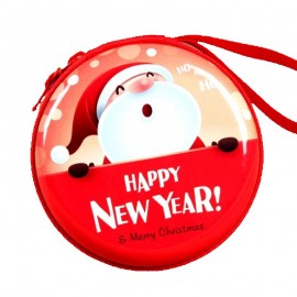 Custom Imprinted Custom Christmas Round Shape Tinplate Coin Purse w/Zipper  Custom Imprinted Custom Christmas Round Shape Tinplate Coin Purse w/Zipper
