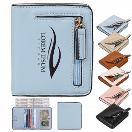 Rfid Blocking Compact Leather Pocket Wallet Custom Printed