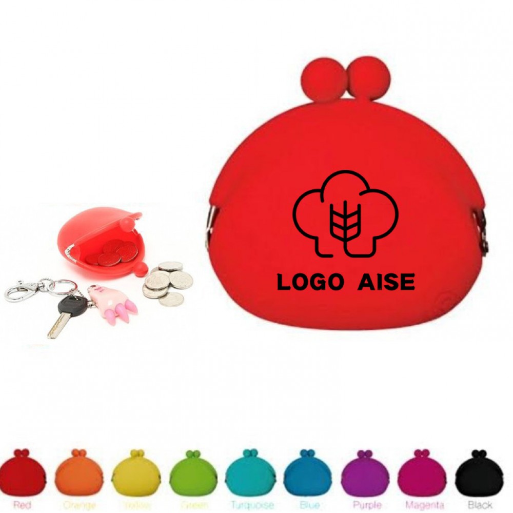 Logo Branded Silicone Snack Bag Coin Purse Logo Branded Silicone Snack Bag Coin Purse