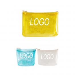 Logo Branded Cosmetic Transparent Coin & Key Purse