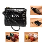 Small Synthetic Leather Purse Logo Branded