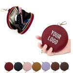 Logo Branded PU Leather Women's Zipper Coin Purse
