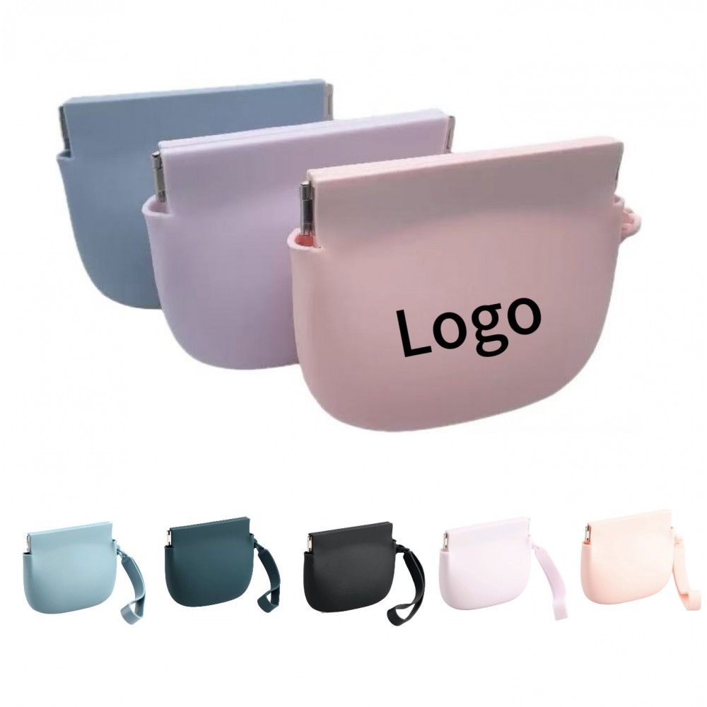 Bright Color Silicone Snap Coin Purse Logo Branded
