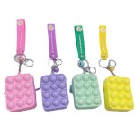Custom Imprinted Square Push Pop Bubble Silicone Coin Purse Keyring