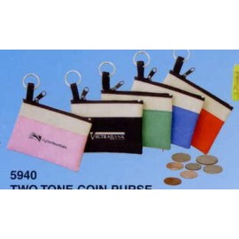 Logo Branded Two Tone Coin Purse  Logo Branded Two Tone Coin Purse