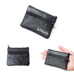 Leather Mini Coin Purse Logo Branded