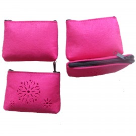 Felt Coin Purse / Key Pouch with Zipper Custom Imprinted