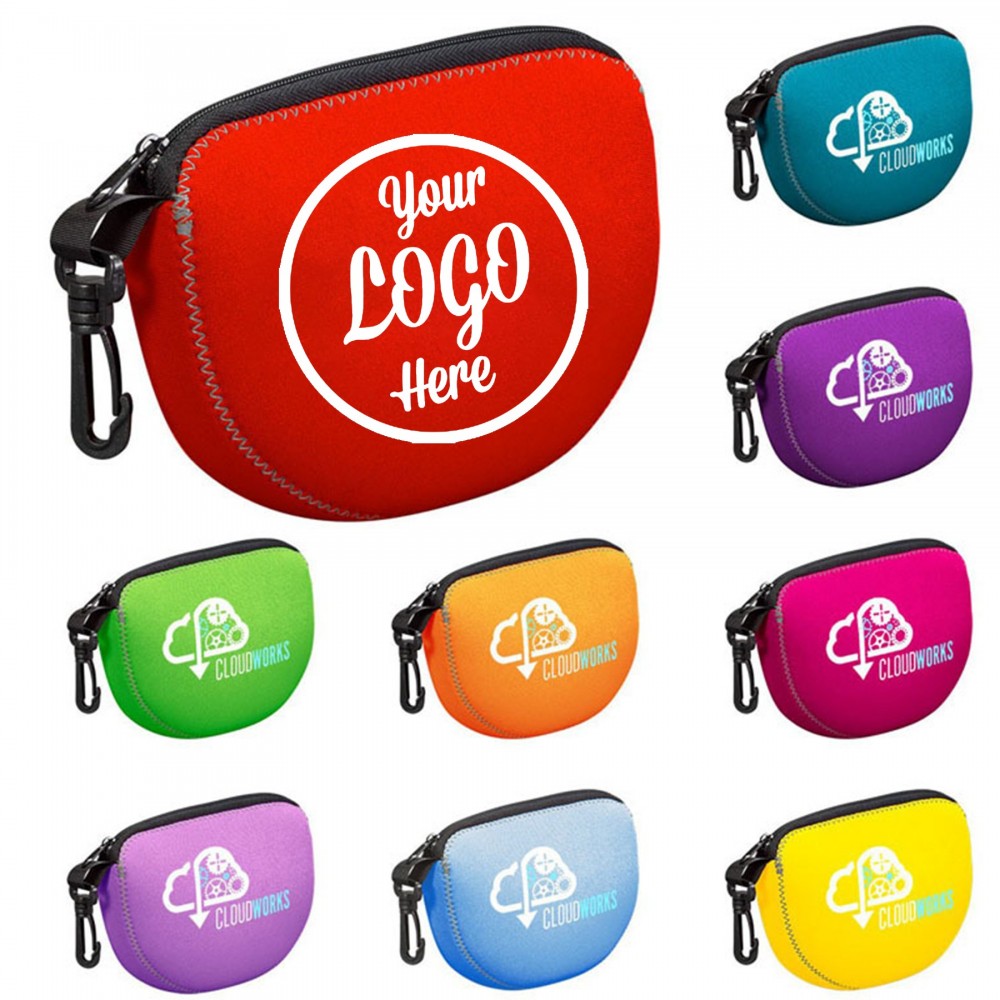 Handheld Zipper Coin Bag Custom Printed