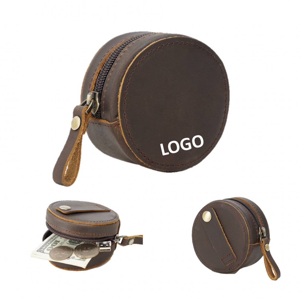 Custom Printed Portable Leather Coin Purse Key Bag (direct import)