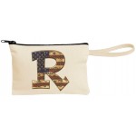 Canvas Wristlet Pouch with Black Zipper Custom Imprinted