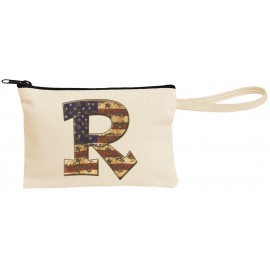 Canvas Wristlet Pouch with Black Zipper Custom Imprinted  Canvas Wristlet Pouch with Black Zipper Custom Imprinted