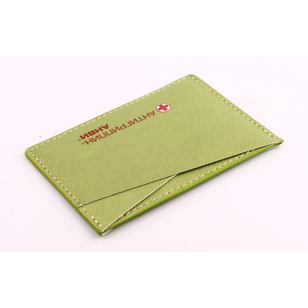 Custom Imprinted Small Size Green Credit Card Holder