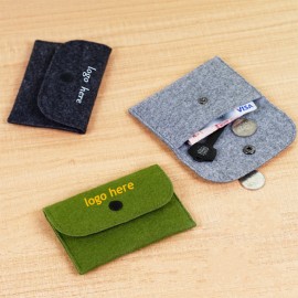Felt Coin Wallet Logo Branded