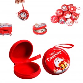 Christmas Round Shape Tinplate Coin Purse With Zipper Custom Printed  Christmas Round Shape Tinplate Coin Purse With Zipper Custom Printed