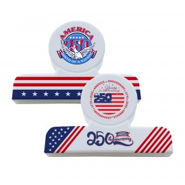 America 250 Flag Design Round Bag Clip Custom Printed