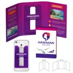 Logo Branded Tek Booklet with Silicone Phone Wallet with Stylus Stand